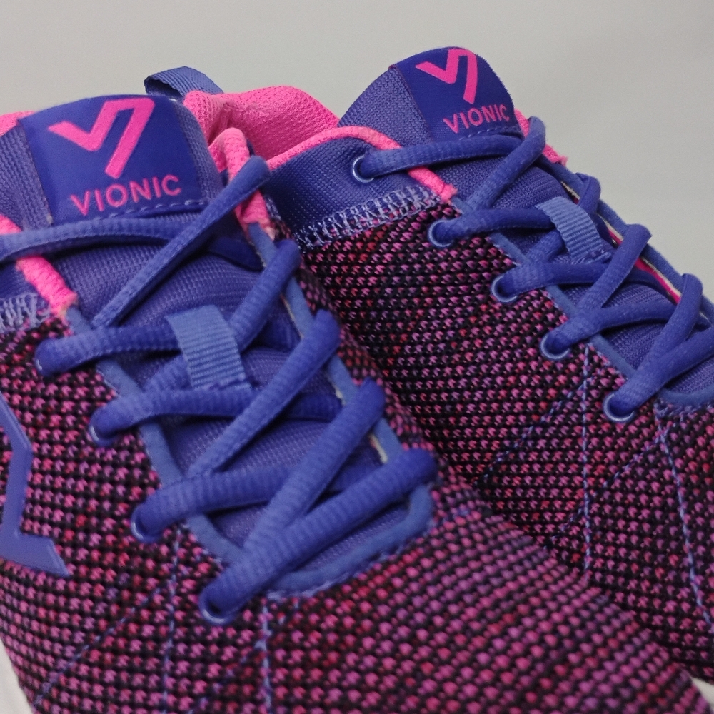 Women's Size 6.5 Vionic ADLEY Purple Pink Sneakers Gym Trainers Support Lace Up - Picture 3 of 16